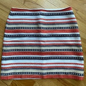 LOFT Multicolor Striped Skirt